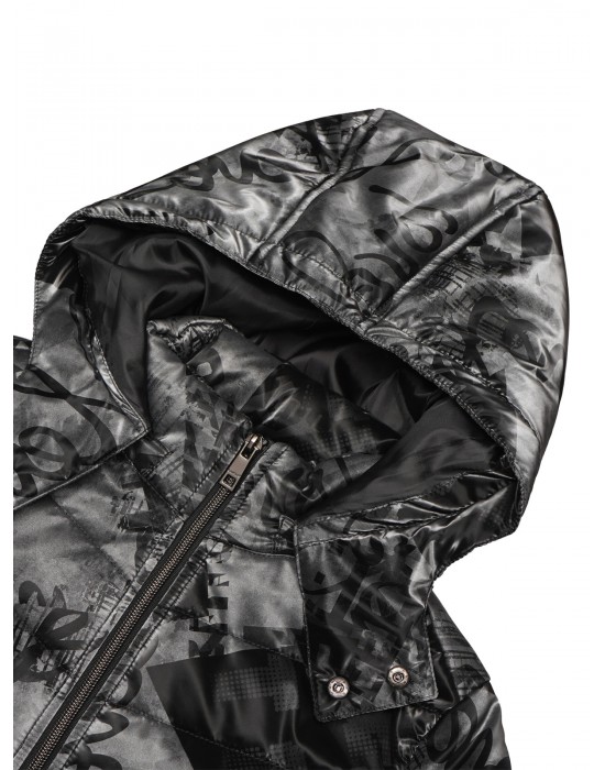 Printed Boys Jacket Printed Metallic Black Jacket 